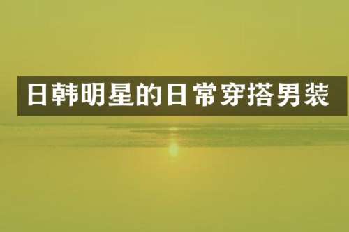 日韩明星的日常穿搭男装