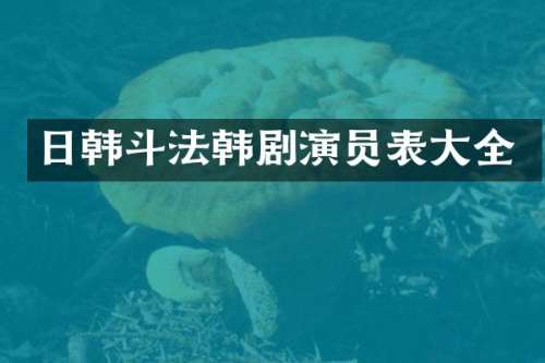 日韩斗法韩剧演员表大全
