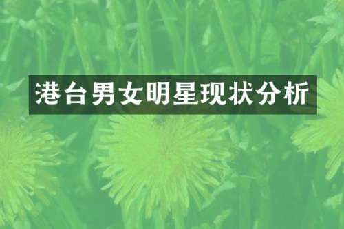 港台男女明星现状分析