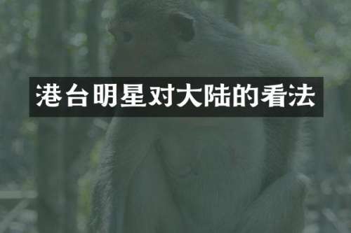 港台明星对大陆的看法