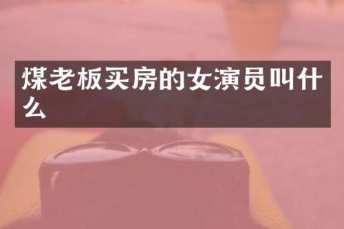 煤老板买房的女演员叫什么