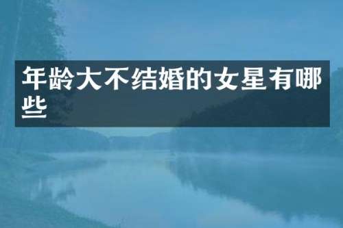 年龄大不结婚的女星有哪些