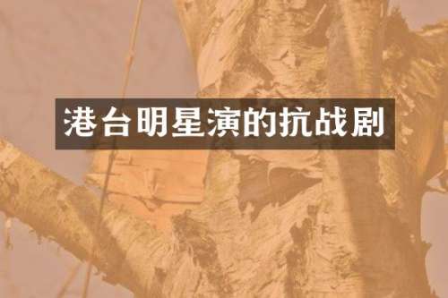 港台明星演的抗战剧