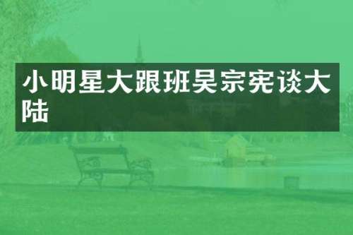 小明星大跟班吴宗宪谈大陆