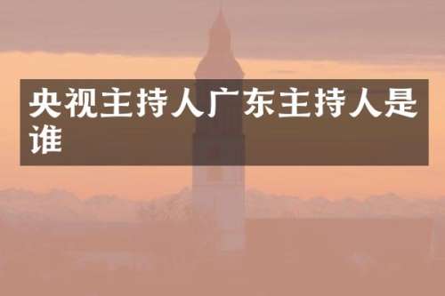 央视主持人广东主持人是谁
