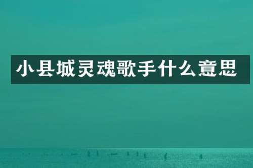 小县城灵魂歌手什么意思