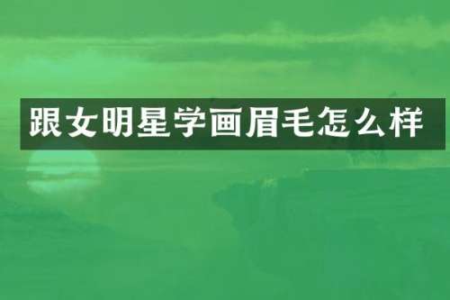 跟女明星学画眉毛怎么样