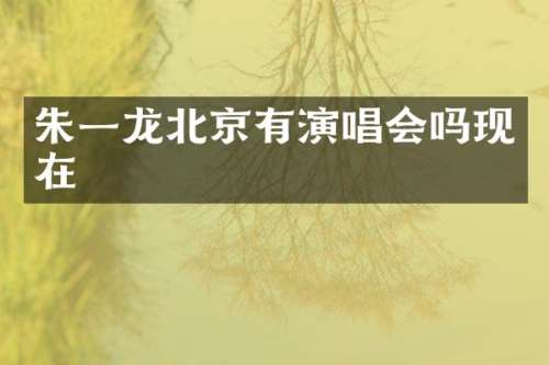 朱一龙北京有演唱会吗现在