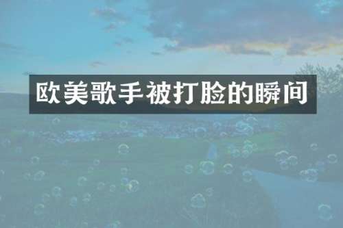 欧美歌手被打脸的瞬间