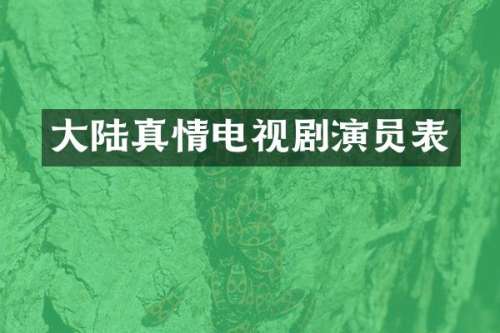 大陆真情电视剧演员表