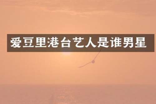 爱豆里港台艺人是谁男星