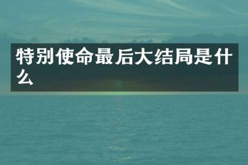 特别使命最后大结局是什么