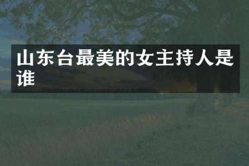 山东台最美的女主持人是谁