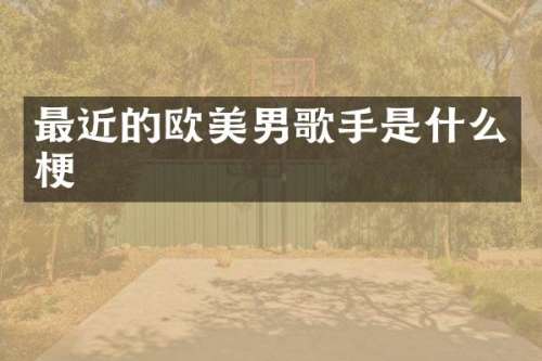 最近的欧美男歌手是什么梗