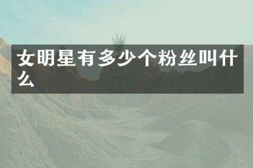 女明星有多少个粉丝叫什么