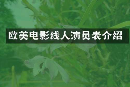 欧美电影线人演员表介绍