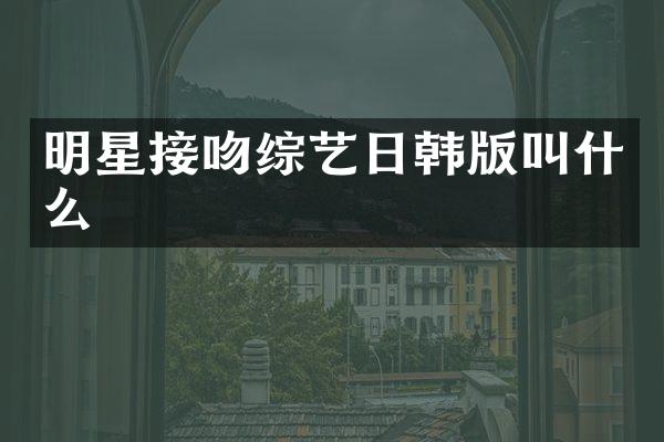 明星接吻综艺日韩版叫什么