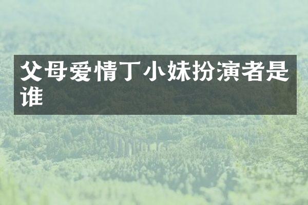 父母爱情丁小妹扮演者是谁