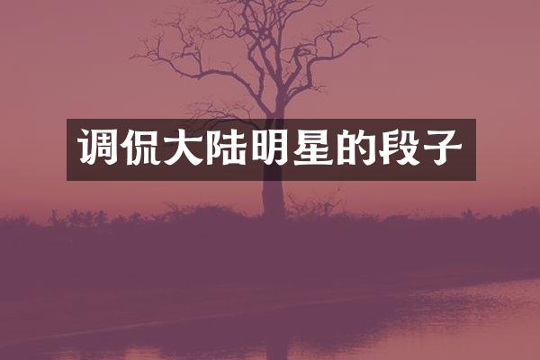 调侃大陆明星的段子