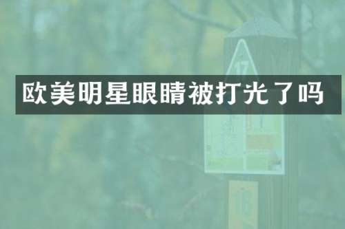 欧美明星眼睛被打光了吗