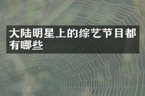 大陆明星上的综艺节目都有哪些