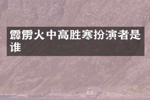霹雳火中高胜寒扮演者是谁