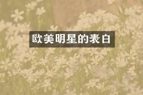 欧美明星的表白