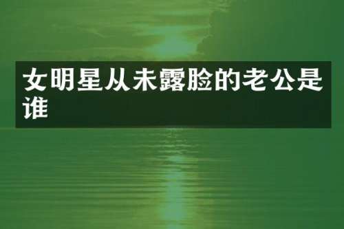 女明星从未脸的老公是谁