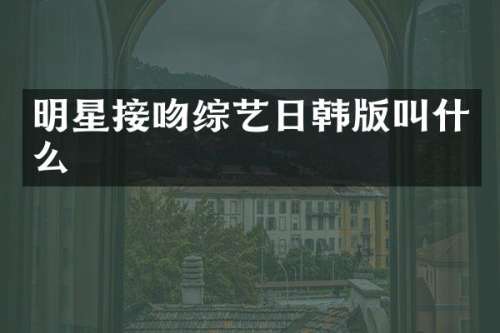 明星接吻综艺日韩版叫什么
