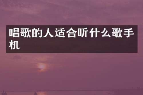 唱歌的人适合听什么歌手机
