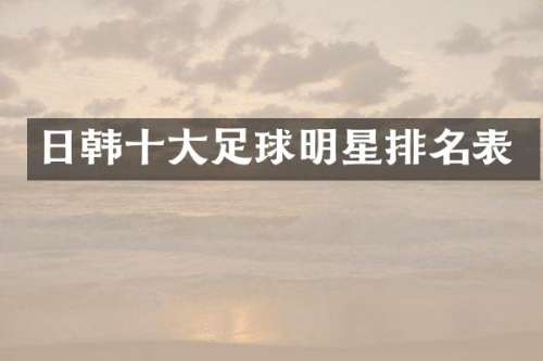 日韩十大足球明星排名表