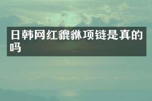 日韩网红貔貅项链是真的吗