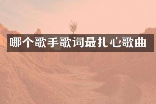 哪个歌手歌词最扎心歌曲