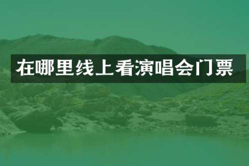 在哪里线上看演唱会门票