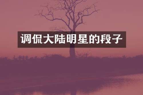 调侃大陆明星的段子