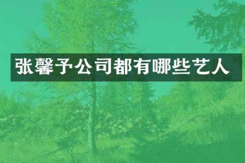 张馨予公司都有哪些艺人