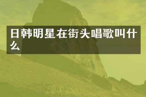 日韩明星在街头唱歌叫什么