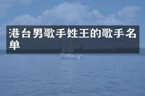 港台男歌手姓王的歌手名单