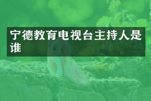 宁德教育电视台主持人是谁