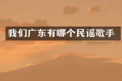 我们广东有哪个民谣歌手