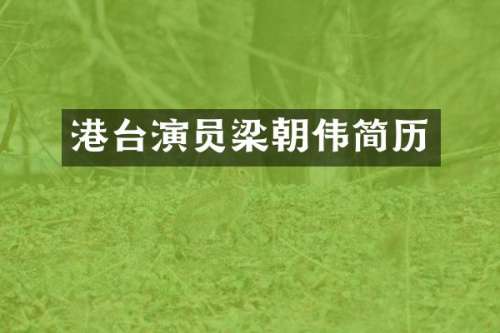 港台演员梁朝伟简历