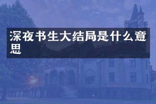 深夜书生大结局是什么意思