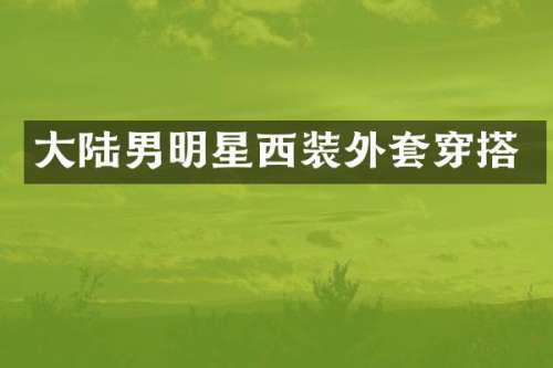 大陆男明星西装外套穿搭