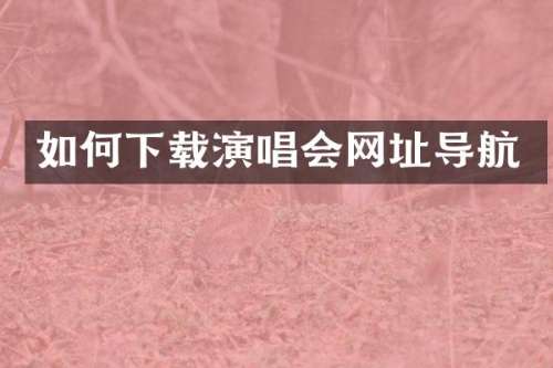 如何下载演唱会网址导航