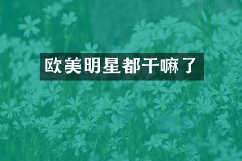 欧美明星都干嘛了