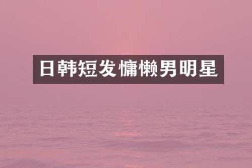 日韩短发慵懒男明星