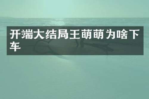 开端大结局王萌萌为啥下车