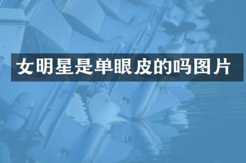 女明星是单眼皮的吗图片