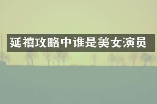 延禧攻略中谁是演员