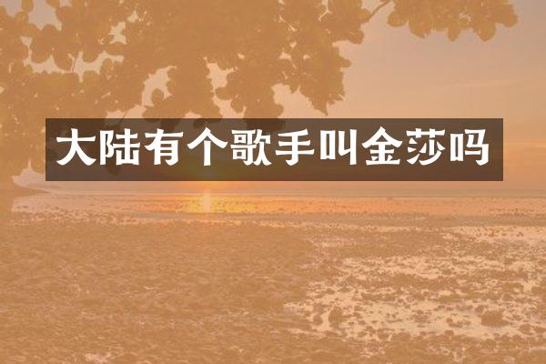 大陆有个歌手叫金莎吗